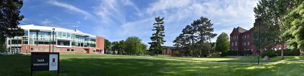 Panoramic view of Old Main and Acklie Hall of Science.